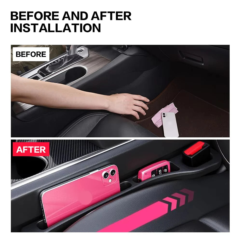 2PCS Car Seat Gap Filler – Premium Silicone, Blocks Falling Items, Safe for Kids & Pets