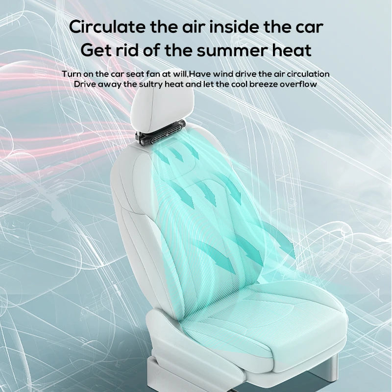 DriveZen Breeze — Headrest Fan for Babies | Velcro No-Blade Quiet Mount, USB-C, Sleep-Safe Rear-Seat Cooler