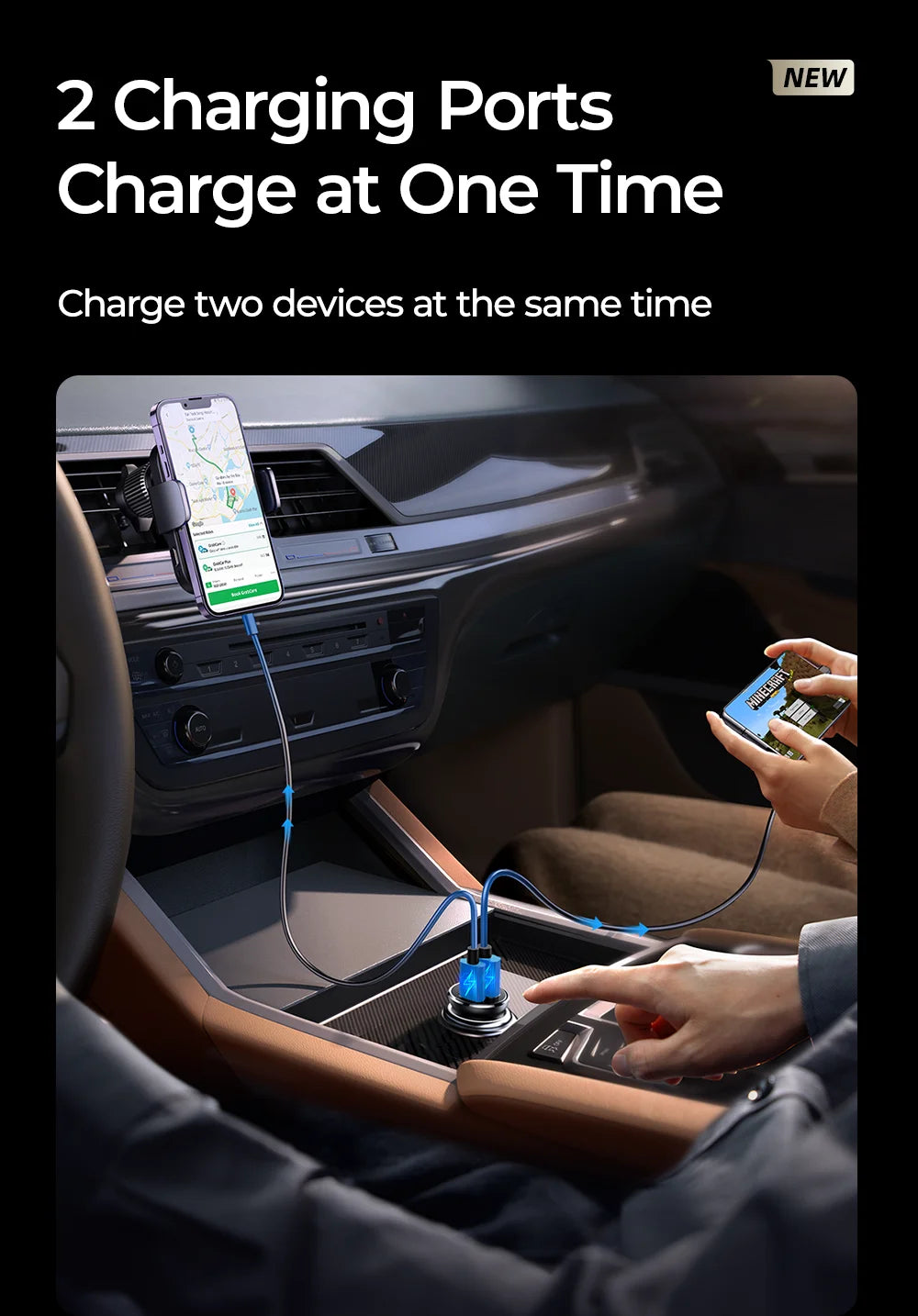 30W Mini Car Charger PD QC3.0 USB Type-C Fast Charging Car Charger Dual Ports Phone Charger For iPhone Samsung