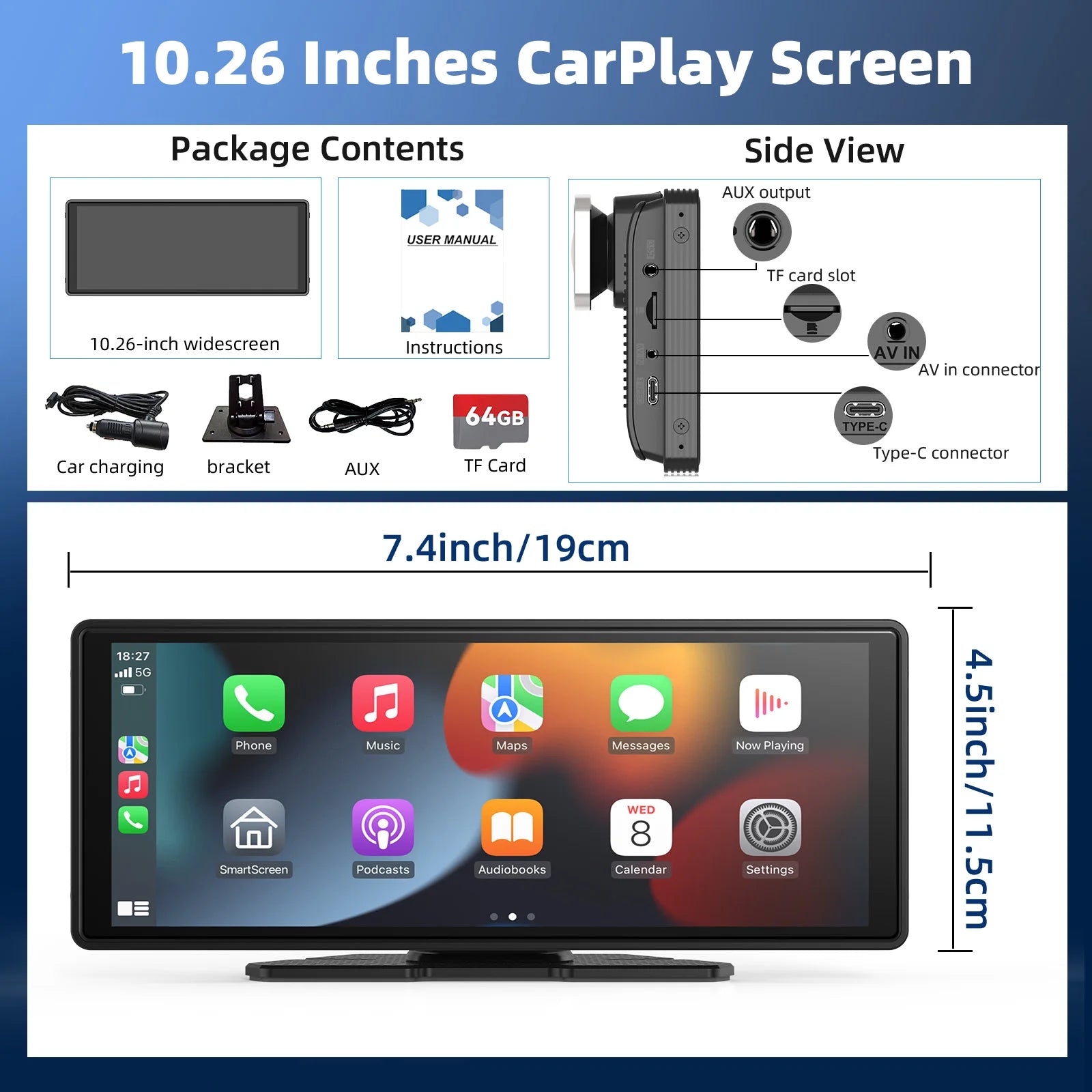 Pantalla táctil HD DriveZen™ de 10,26 pulgadas