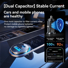 30W Mini Car Charger PD QC3.0 USB Type-C Fast Charging Car Charger Dual Ports Phone Charger For iPhone Samsung