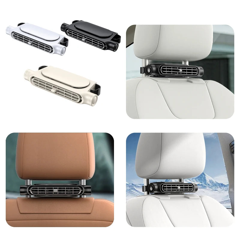 DriveZen Breeze — Headrest Fan for Babies | Velcro No-Blade Quiet Mount, USB-C, Sleep-Safe Rear-Seat Cooler