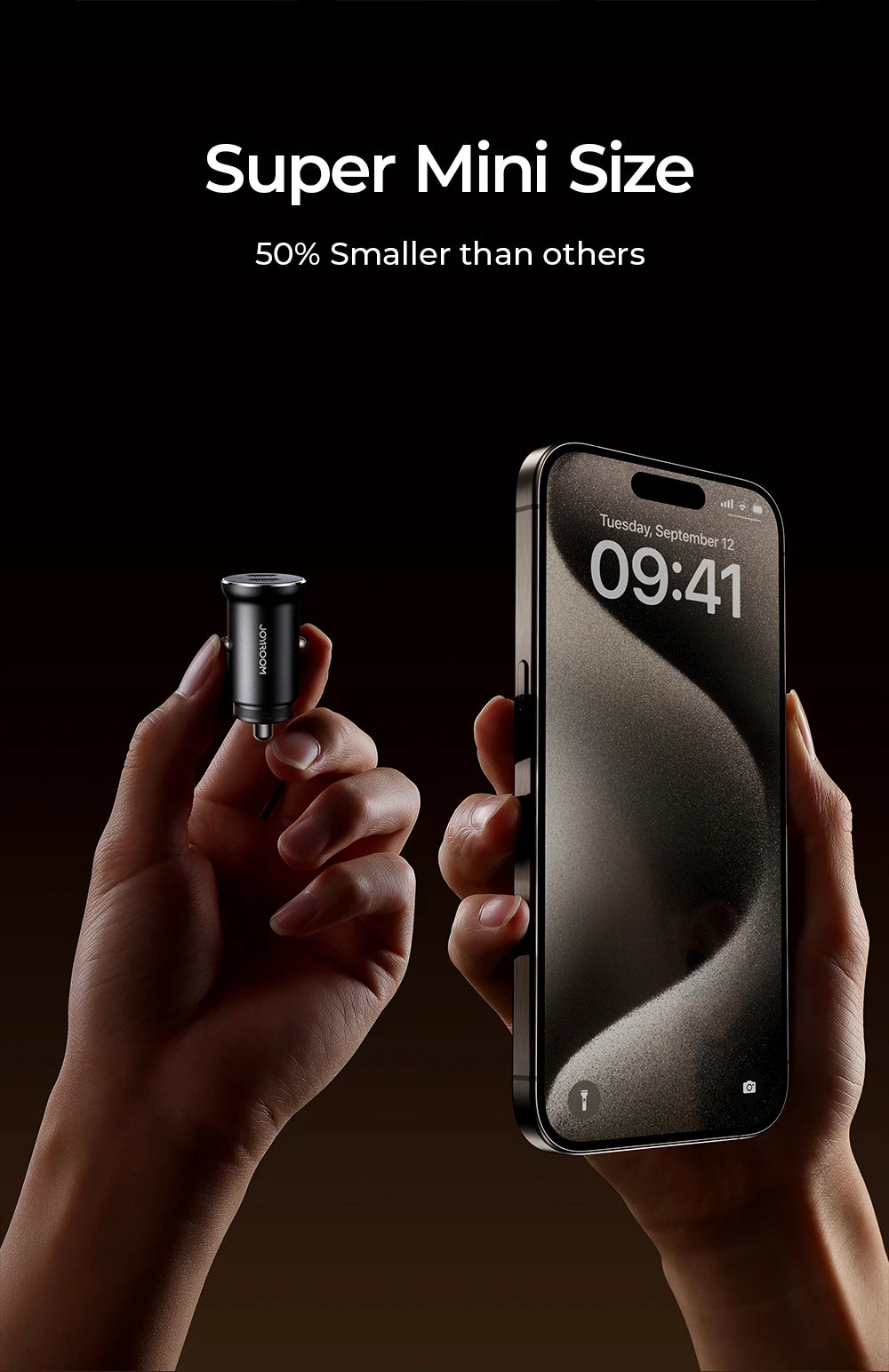 30W Mini Car Charger PD QC3.0 USB Type-C Fast Charging Car Charger Dual Ports Phone Charger For iPhone Samsung