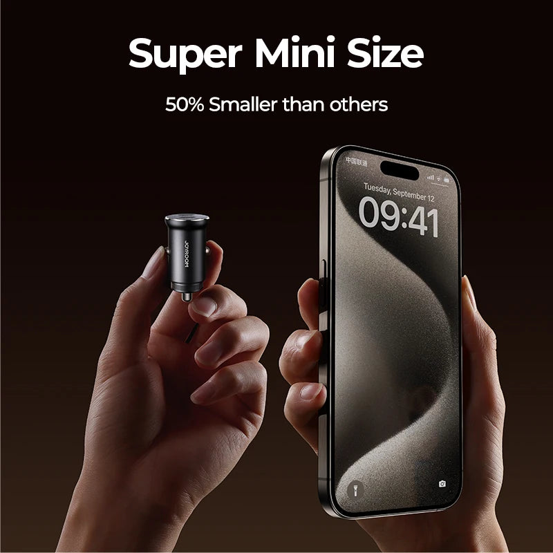 30W Mini Car Charger PD QC3.0 USB Type-C Fast Charging Car Charger Dual Ports Phone Charger For iPhone Samsung