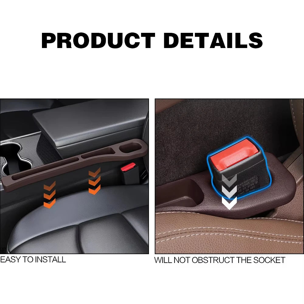 2PCS Car Seat Gap Filler – Premium Silicone, Blocks Falling Items, Safe for Kids & Pets
