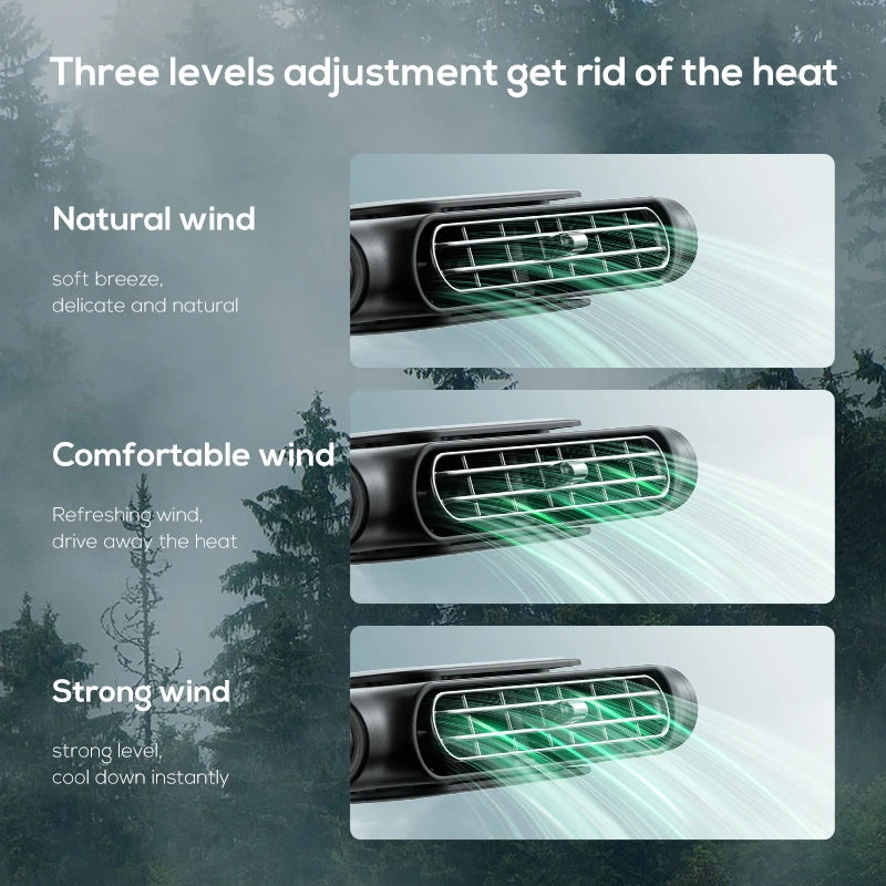 DriveZen Breeze — Headrest Fan for Babies | Velcro No-Blade Quiet Mount, USB-C, Sleep-Safe Rear-Seat Cooler