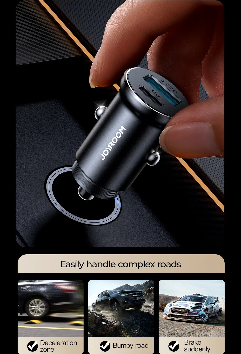 30W Mini Car Charger PD QC3.0 USB Type-C Fast Charging Car Charger Dual Ports Phone Charger For iPhone Samsung